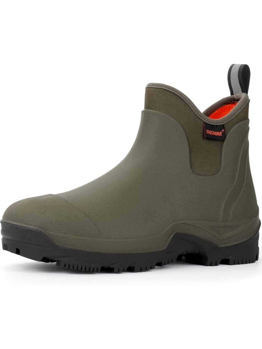 Men's Olive Lightweight Ultra-Light Mud Rubber Fishing Waterproof Rain Boots